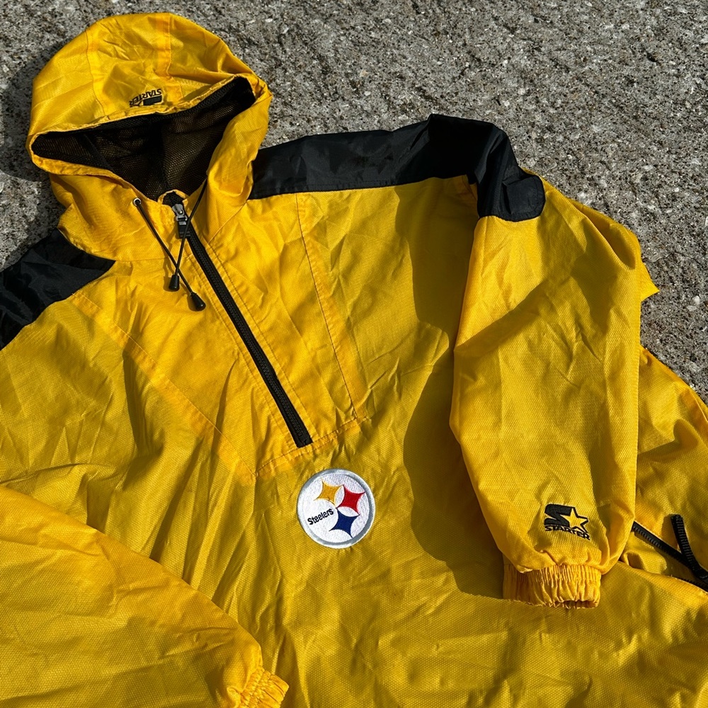 Pittsburgh Steelers Starter Vintage Windbreaker Jacket size 2XL